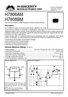 H7808AM Datasheet PDF Hi-Sincerity Microelectronics