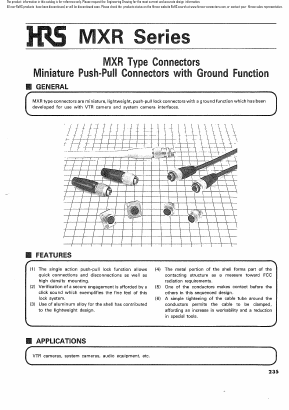 MXR-8PA-3PA Datasheet PDF HIROSE ELECTRIC