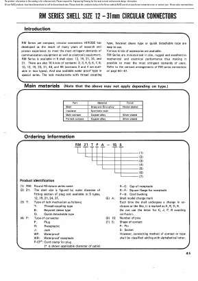 RM12QWRJ-15P Datasheet PDF HIROSE ELECTRIC