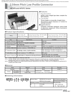 HIF3FB-20DA-2.54DSA(71) Datasheet PDF HIROSE ELECTRIC