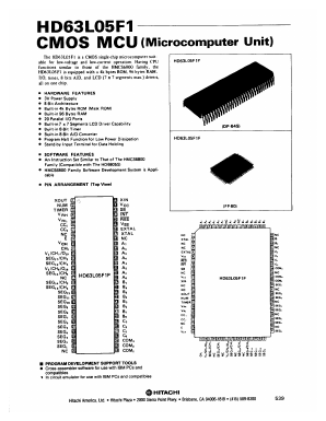 HD63L05F1 Datasheet PDF Hitachi -> Renesas Electronics