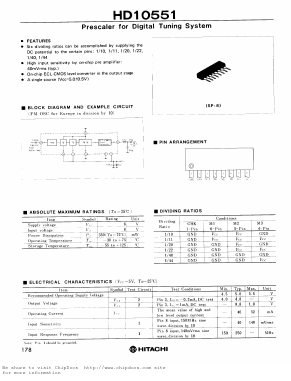 HD10551 Datasheet PDF Hitachi -> Renesas Electronics
