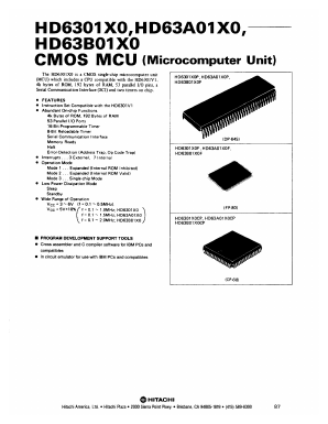 HD63B01X0 Datasheet PDF Hitachi -> Renesas Electronics