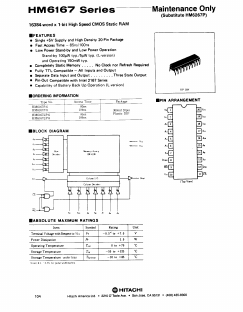 HM6167LP-6 Datasheet PDF Hitachi -> Renesas Electronics