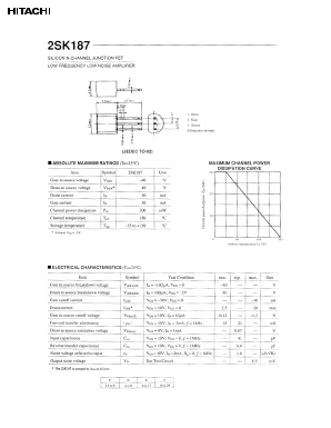 2SK187 Datasheet PDF Hitachi -> Renesas Electronics
