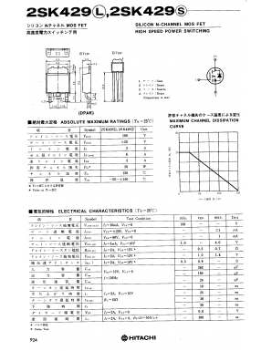 2SK429 Datasheet PDF Hitachi -> Renesas Electronics