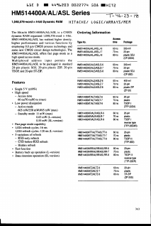 HM514400ATZ-6 Datasheet PDF Hitachi -> Renesas Electronics