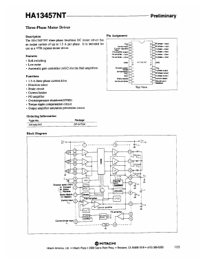 HA13457NT Datasheet PDF Hitachi -> Renesas Electronics