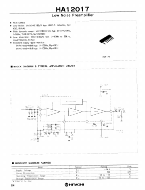 HA12017 Datasheet PDF Hitachi -> Renesas Electronics
