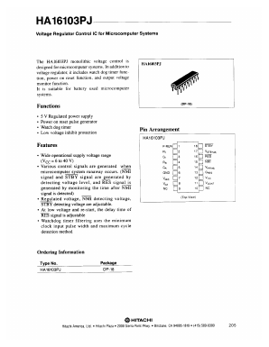 HA16103PJ Datasheet PDF Hitachi -> Renesas Electronics