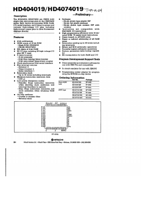 HD4074019C Datasheet PDF Hitachi -> Renesas Electronics