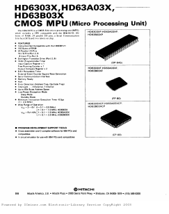 HD63A03X Datasheet PDF Hitachi -> Renesas Electronics
