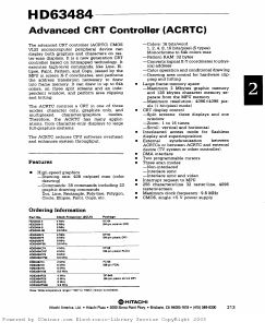 HD63484 Datasheet PDF Hitachi -> Renesas Electronics