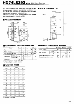 HD74LS393P_DIP Datasheet PDF Hitachi -> Renesas Electronics