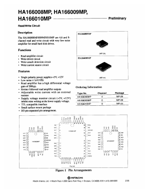 HA166009MP Datasheet PDF Hitachi -> Renesas Electronics