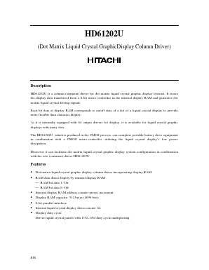 HD61202U Datasheet PDF Hitachi -> Renesas Electronics