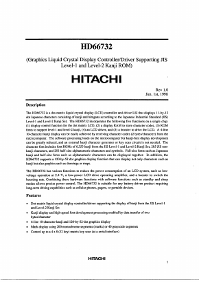 HD66732A00TB0L Datasheet PDF Hitachi -> Renesas Electronics
