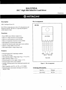 HA13703A Datasheet PDF Hitachi -> Renesas Electronics