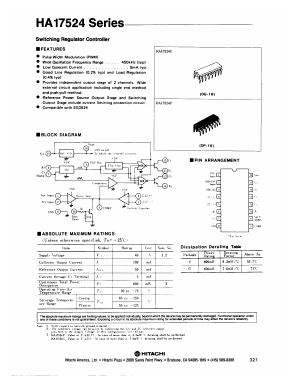 HA17524 Datasheet PDF Hitachi -> Renesas Electronics