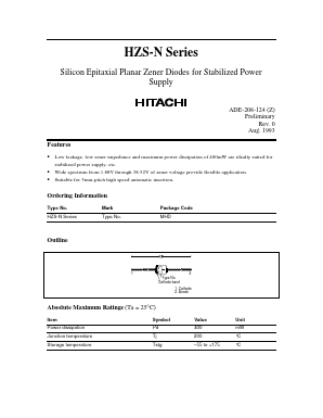 HZS16NB3 Datasheet PDF Hitachi -> Renesas Electronics