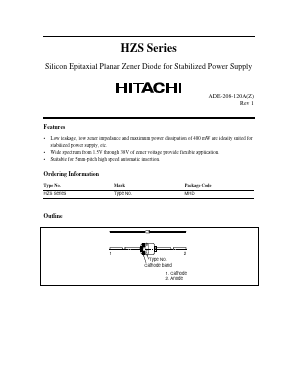HZS Datasheet PDF Hitachi -> Renesas Electronics