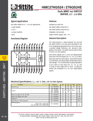 HMC276QS24E Datasheet PDF Hittite Microwave