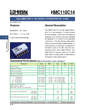 HMC110C14 Datasheet PDF Hittite Microwave