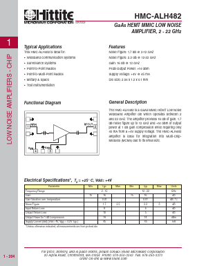 HMC-ALH482 Datasheet PDF Hittite Microwave