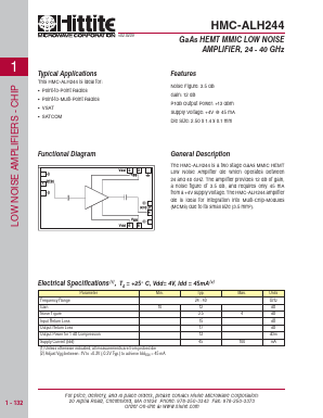 HMC-ALH244 Datasheet PDF Hittite Microwave