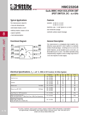 HMC232G8 Datasheet PDF Hittite Microwave