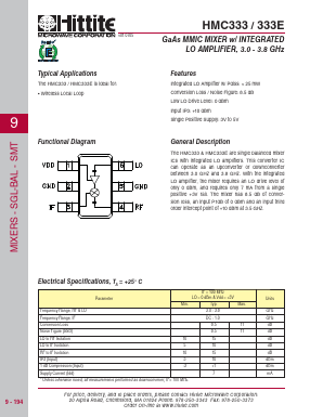 HMC333E Datasheet PDF Hittite Microwave