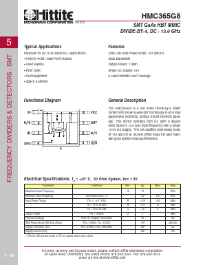 HMC365G8 Datasheet PDF Hittite Microwave