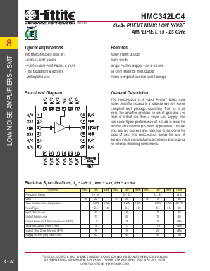 HMC342LC4 Datasheet PDF Hittite Microwave