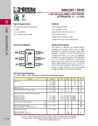 HMC291E Datasheet PDF Hittite Microwave