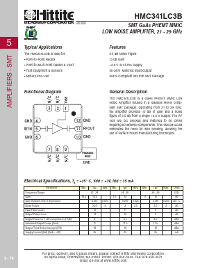 HMC341LC3B Datasheet PDF Hittite Microwave