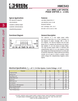 HMC543 Datasheet PDF Hittite Microwave