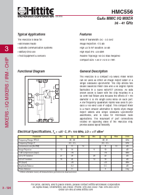 HMC556 Datasheet PDF Hittite Microwave