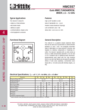 HMC557 Datasheet PDF Hittite Microwave