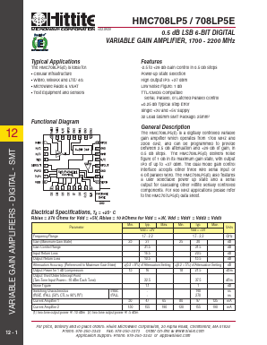 HMC708LP5E Datasheet PDF Hittite Microwave