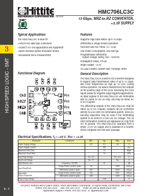 HMC706LC3C Datasheet PDF Hittite Microwave