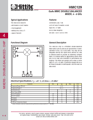 HMC129 Datasheet PDF Hittite Microwave
