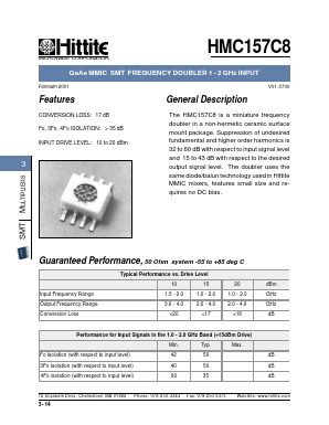 HMC157C8 Datasheet PDF Hittite Microwave