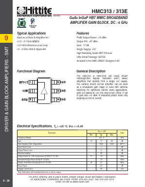 HMC313 Datasheet PDF Hittite Microwave