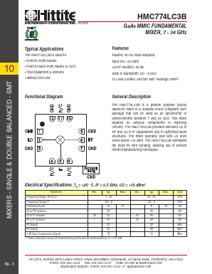 HMC774LC3B Datasheet PDF Hittite Microwave