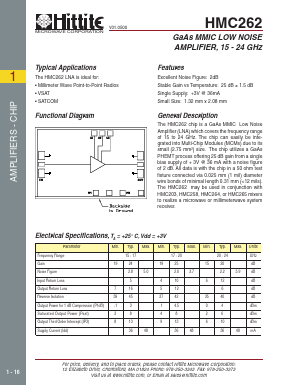 HMC262 Datasheet PDF Hittite Microwave
