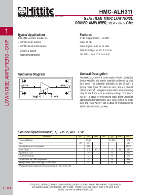 HMC-ALH311 Datasheet PDF Hittite Microwave