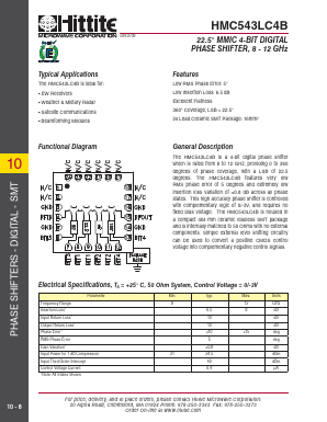 HMC543LC4B Datasheet PDF Hittite Microwave