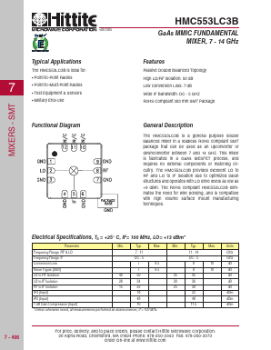 HMC553LC3B Datasheet PDF Hittite Microwave
