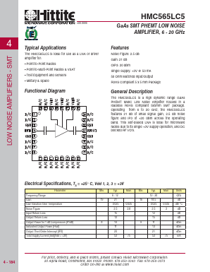 HMC565LC5 Datasheet PDF Hittite Microwave