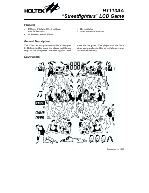 HT113AA Datasheet PDF Holtek Semiconductor